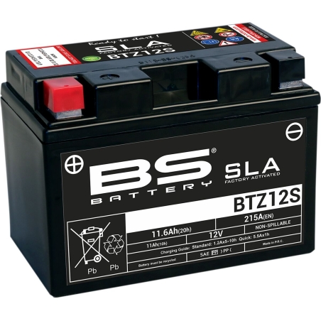 BATTERIE MOTOCROSS BS BATTERY BTZ12S SLA 12V 215 A