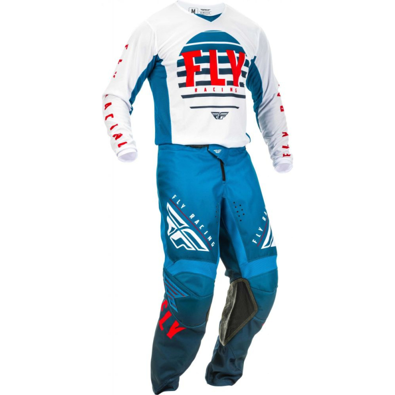 PANTALON FLY KINETIC K220 2020 BLEU/BLANC/ROUGE Pantalon moto cross enfant