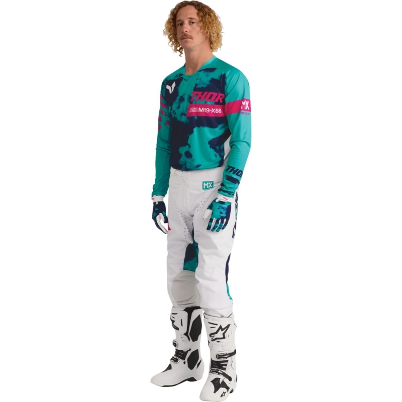 GANTS MOTOCROSS THOR LAUNCHMODE BLEACH BLEU