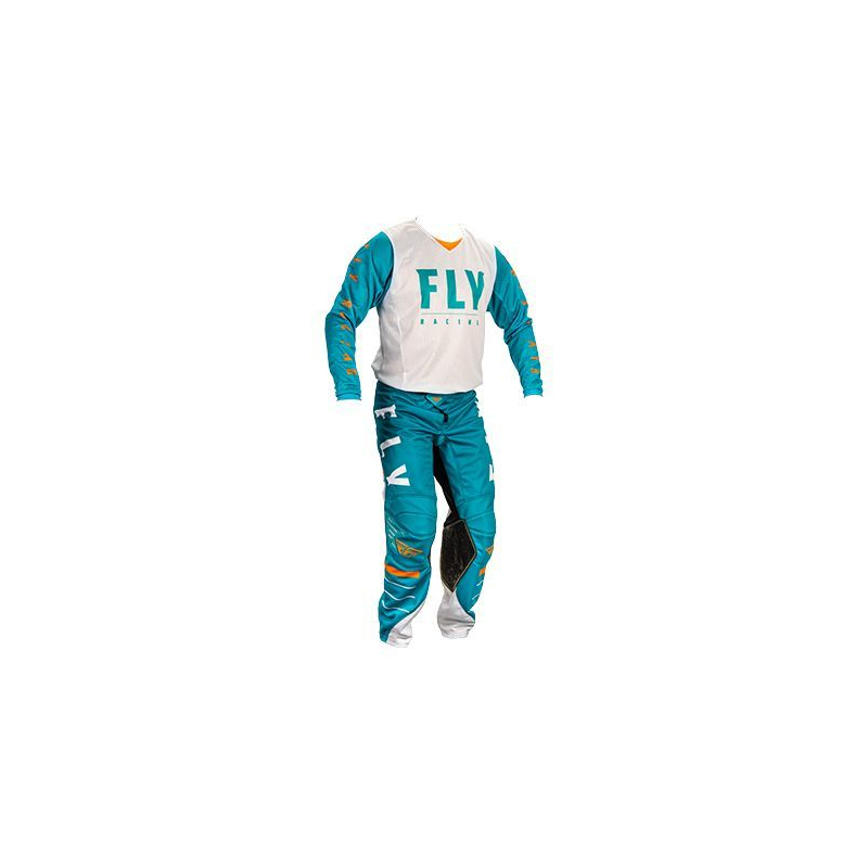 MAILLOT FLY KINETIC MESH 2020 BLANC/TEAL/ORANGE Maillot moto cross