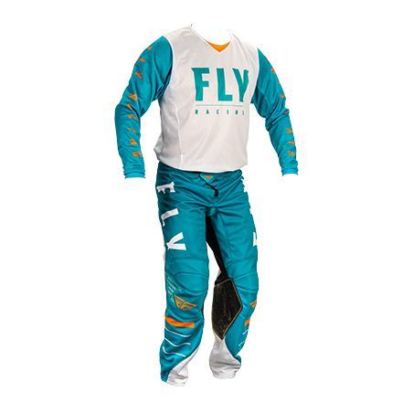 MAILLOT FLY KINETIC MESH 2020 BLANC/TEAL/ORANGE Maillot moto cross