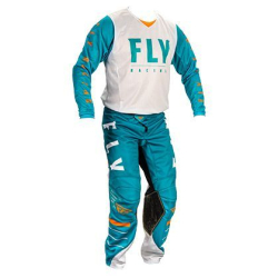 PANTALON FLY KINETIC MESH BLANC/TEAL/ORANGE Pantalon moto cross