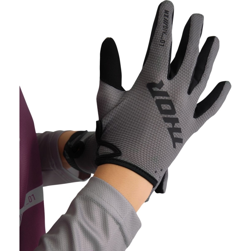 GANTS MOTOCROSS FEMME THOR RIDEMODE STATIC GRIS