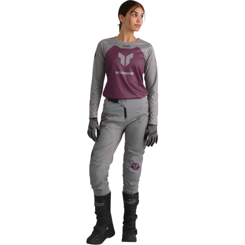 GANTS MOTOCROSS FEMME THOR RIDEMODE STATIC GRIS