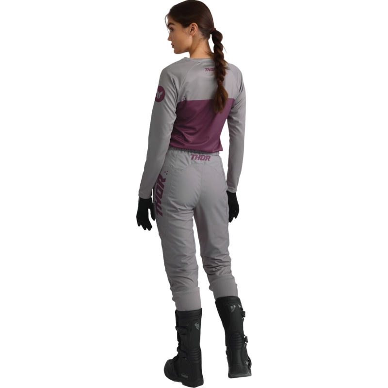 GANTS MOTOCROSS FEMME THOR RIDEMODE STATIC GRIS