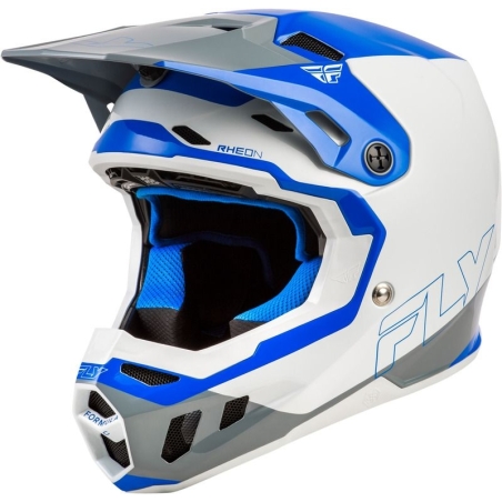CASQUE CROSS FLY RACING FORMULA CC GLIDE BLEU/GRIS CLAIR/GRIS