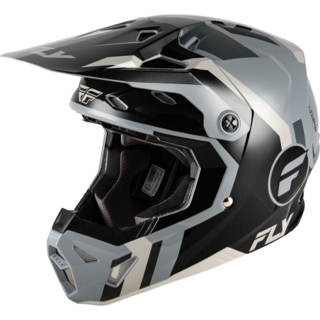 CASQUE MOTOCROSS FLY RACING FORMULA CP SEAL NOIR/GRIS/GRIS CLAIR