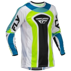MAILLOT MOTOCROSS FLY RACING LITE LE CURRENT EDITION LIMITEE BLANC/LIME/BLEU