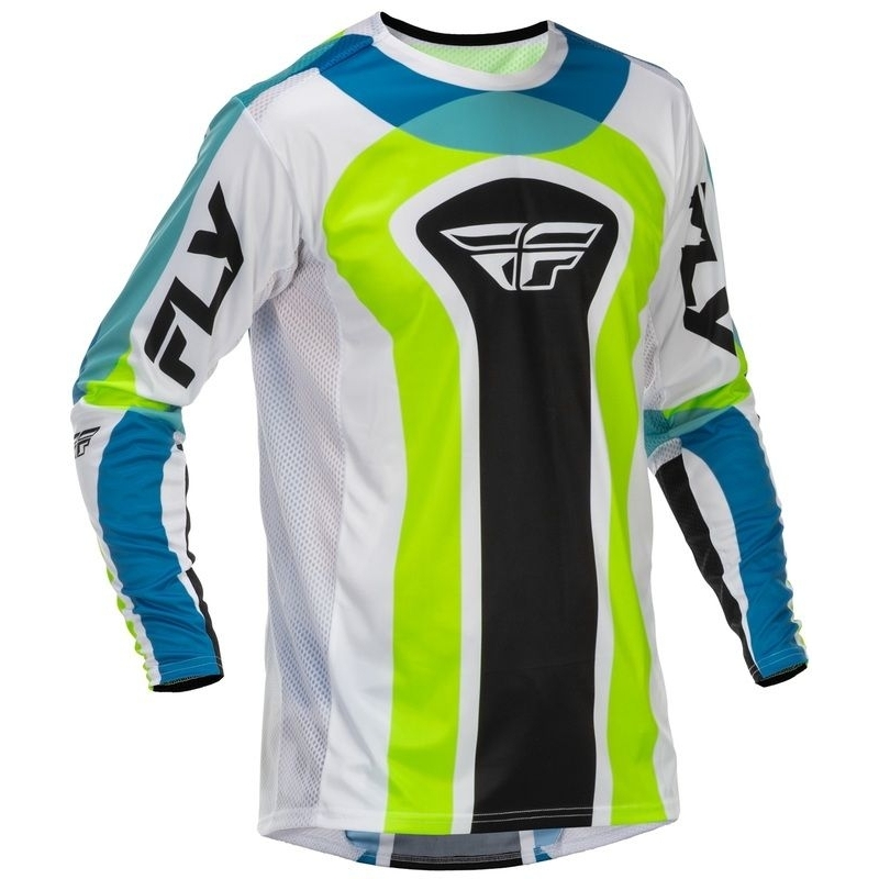 MAILLOT MOTOCROSS FLY RACING LITE LE CURRENT EDITION LIMITEE BLANC/LIME/BLEU