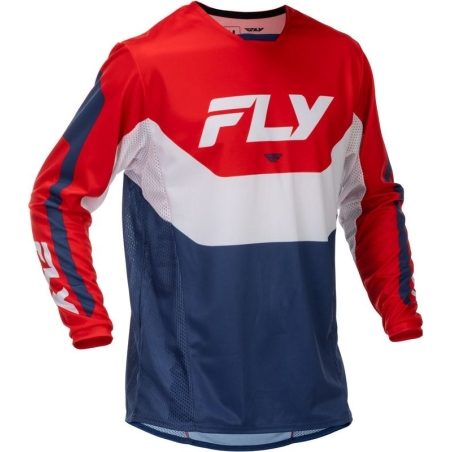 MAILLOT MOTOCROSS FLY RACING KINETIC ROUGE/BLANC/BLEU