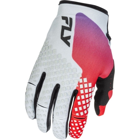 GANTS MOTOCROSS FLY RACING KINETIC GRIS/ROUGE/VIOLET/NOIR