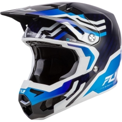 CASQUE CROSS FLY RACING FORMULA S CARBONE BYTE BLEU CARBONE/BLEU/BLANC