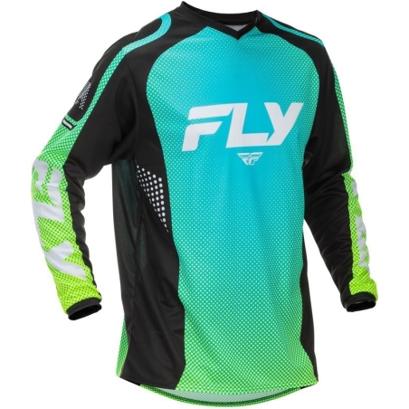 MAILLOT MOTOCROSS FLY RACING F-16 AQUA/NOIR/BLANC