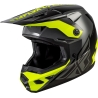 CASQUE CROSS FLY RACING KINETIC CREST GRIS/NOIR/JAUNE FLUO