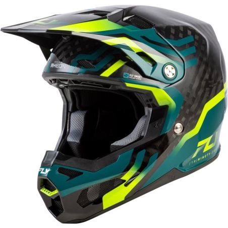 CASQUE FLY RACING FORMULA S CARBONE BYTE NOIR CARBONE/TEAL/LIME