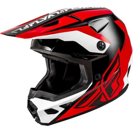 CASQUE FLY RACING KINETIC CREST ROUGE/NOIR/BLANC