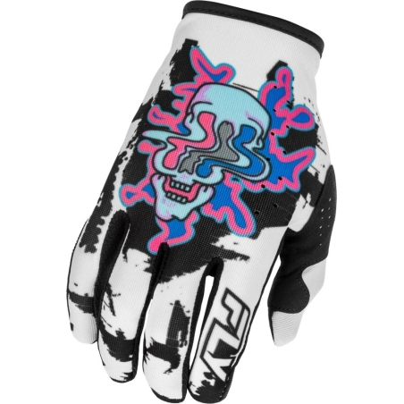 GANTS MOTOCROSS FLY RACING LITE EDITION SPECIALE WARP BLANC/BLEU/ROSE