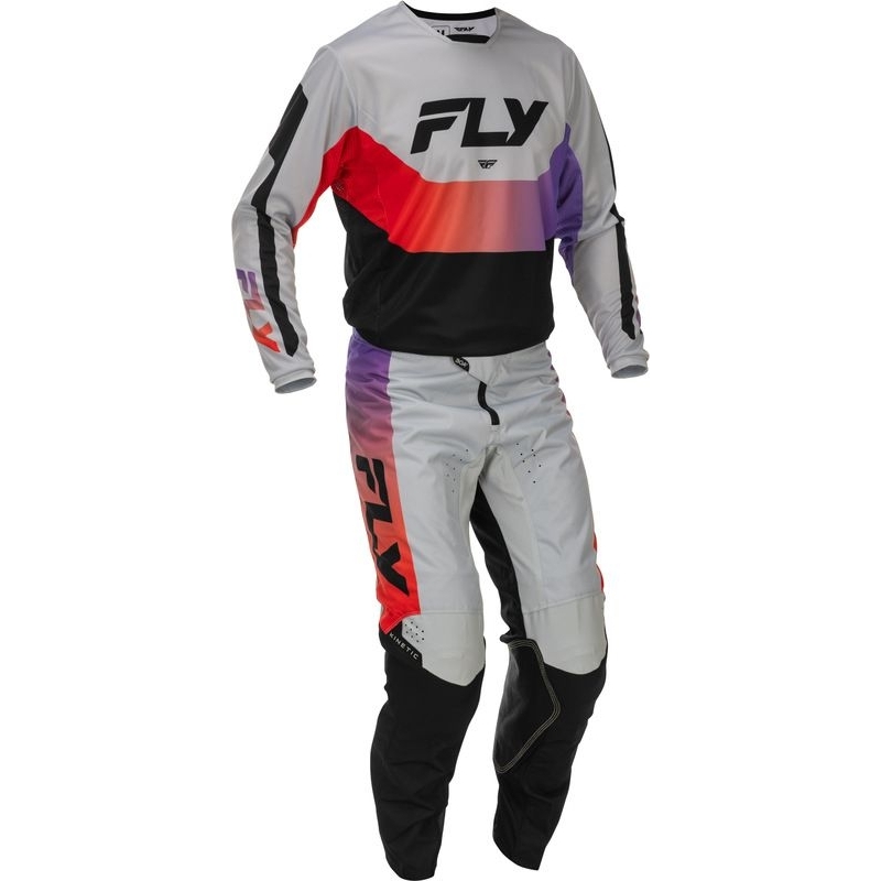 MAILLOT MOTOCROSS FLY RACING KINETIC GRIS/ROUGE/POURPRE/NOIR