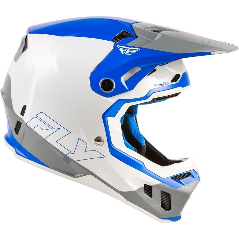 CASQUE CROSS FLY RACING FORMULA CC GLIDE BLEU/GRIS CLAIR/GRIS