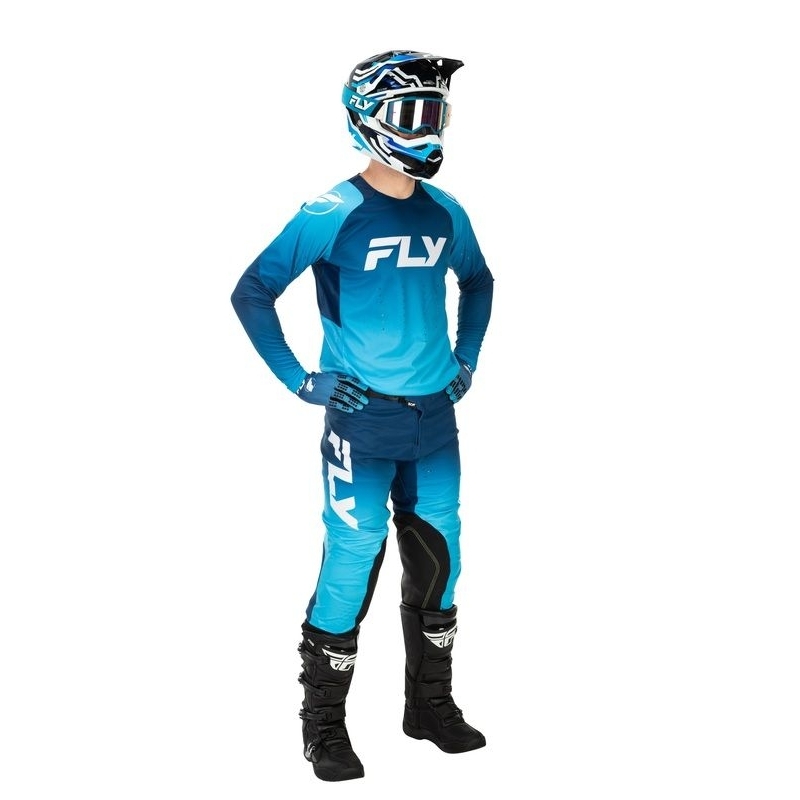 PANTALON MOTOCROSS FLY RACING EVOLUTION DST BLEU/BLANC