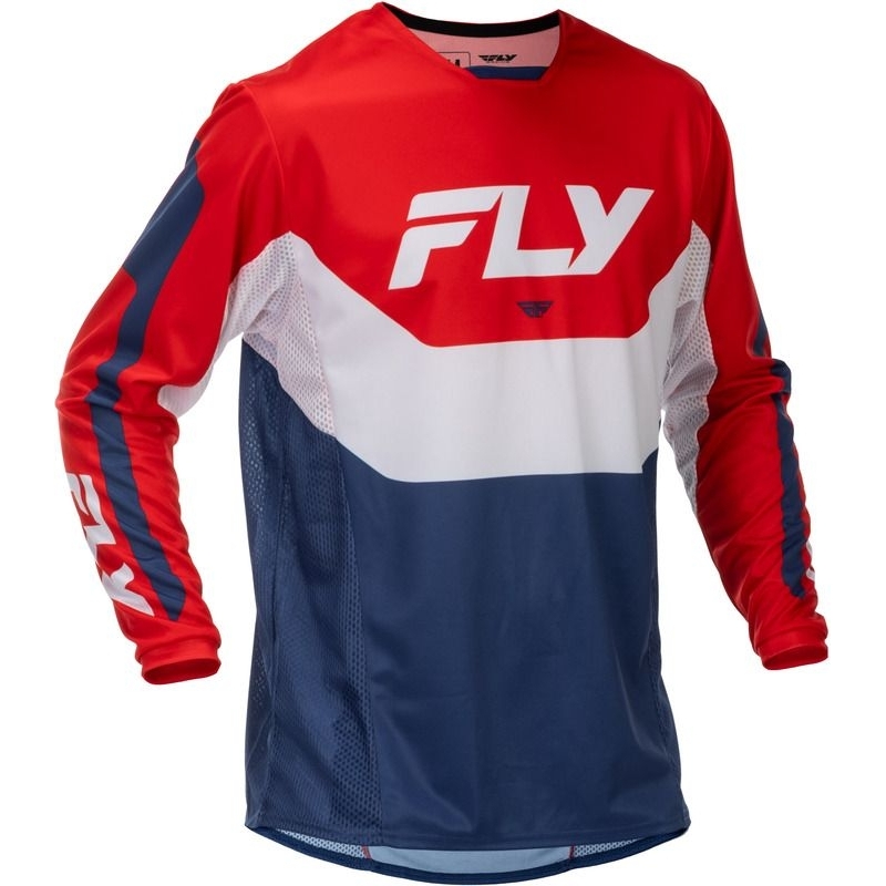 MAILLOT MOTOCROSS FLY RACING KINETIC ROUGE/BLANC/BLEU