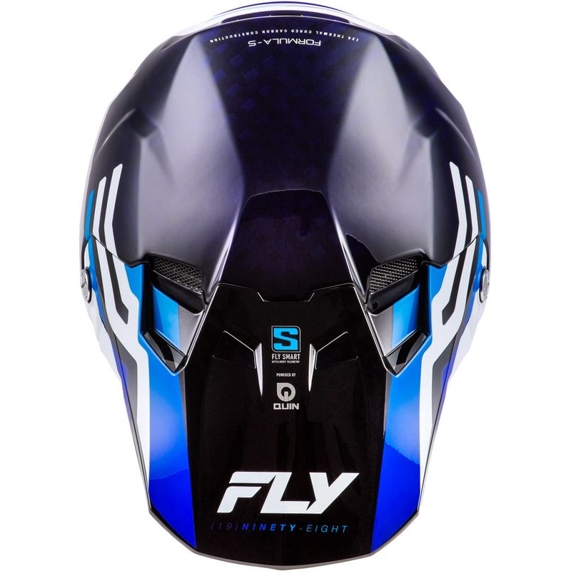 CASQUE CROSS FLY RACING FORMULA S CARBONE BYTE BLEU CARBONE/BLEU/BLANC