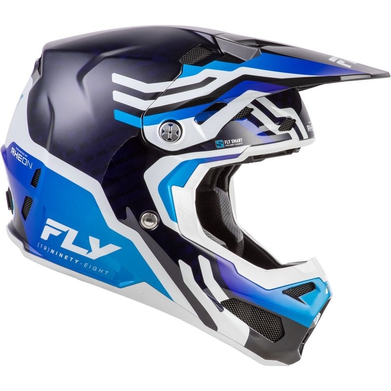 CASQUE CROSS FLY RACING FORMULA S CARBONE BYTE BLEU CARBONE/BLEU/BLANC