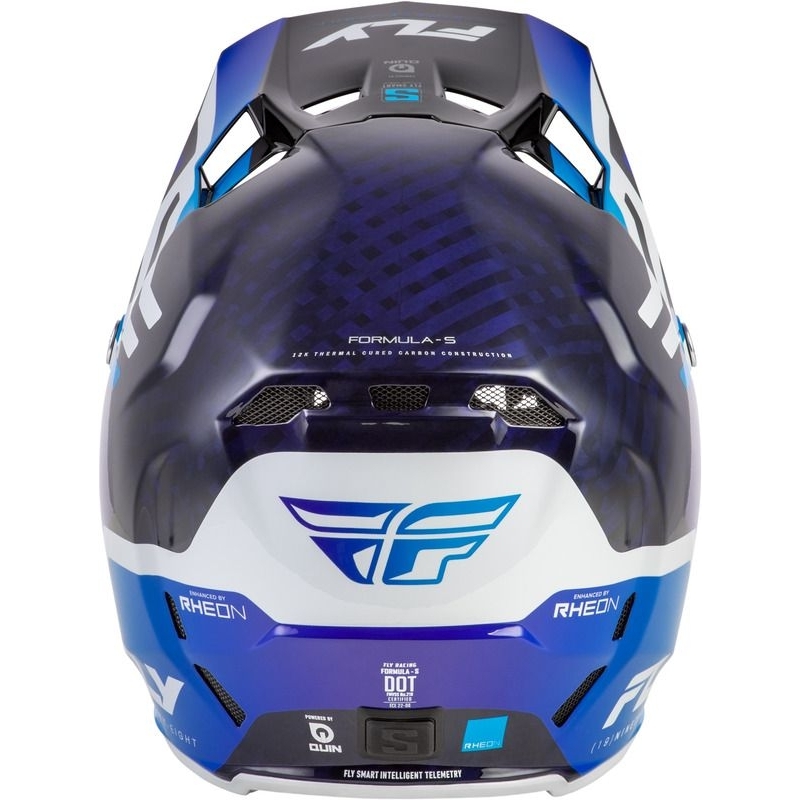CASQUE CROSS FLY RACING FORMULA S CARBONE BYTE BLEU CARBONE/BLEU/BLANC