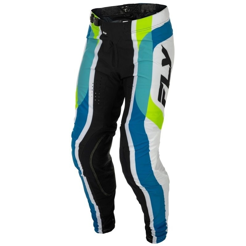 PANTALON MOTOCROSS FLY RACING LITE LE CURRENT EDITION LIMITEE BLANC/LIME/BLEU