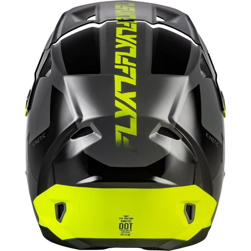 CASQUE CROSS FLY RACING KINETIC CREST GRIS/NOIR/JAUNE FLUO