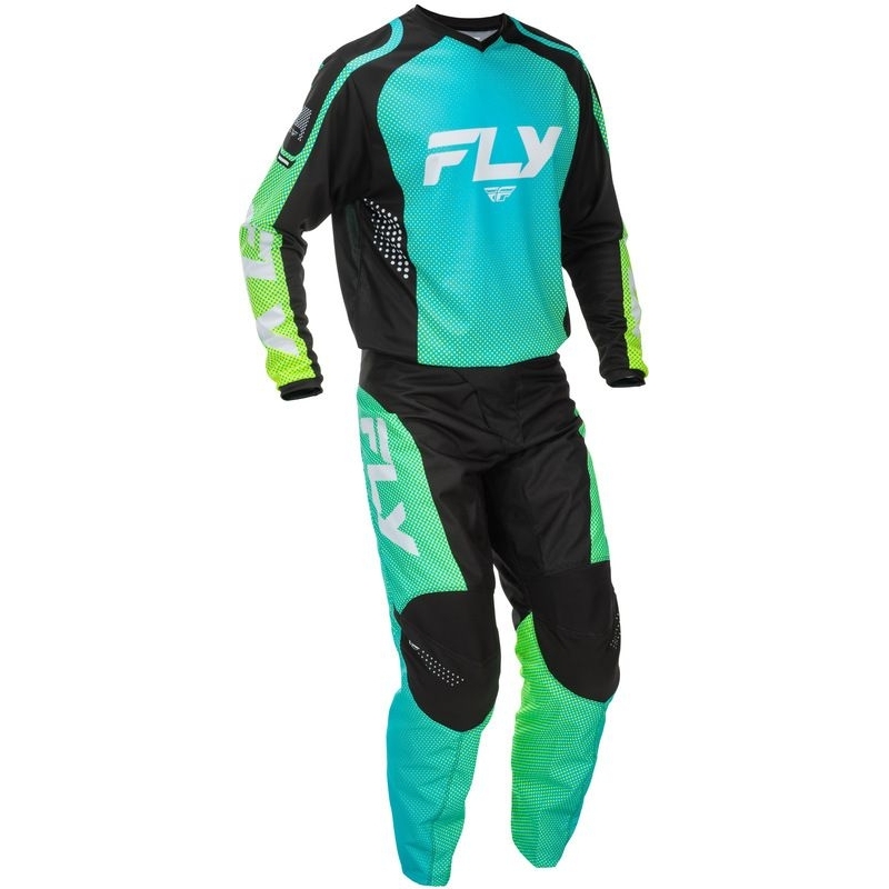 MAILLOT MOTOCROSS FLY RACING F-16 AQUA/NOIR/BLANC