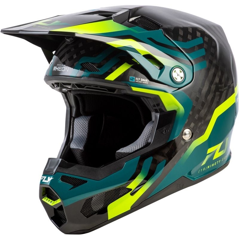 CASQUE FLY RACING FORMULA S CARBONE BYTE NOIR CARBONE/TEAL/LIME