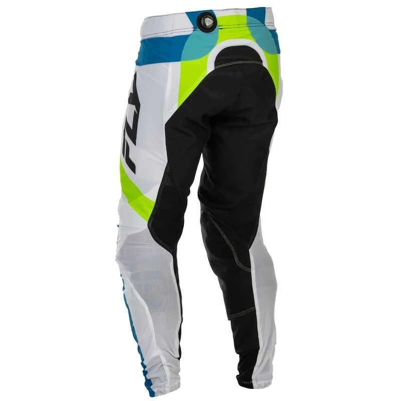 PANTALON MOTOCROSS FLY RACING LITE LE CURRENT EDITION LIMITEE BLANC/LIME/BLEU
