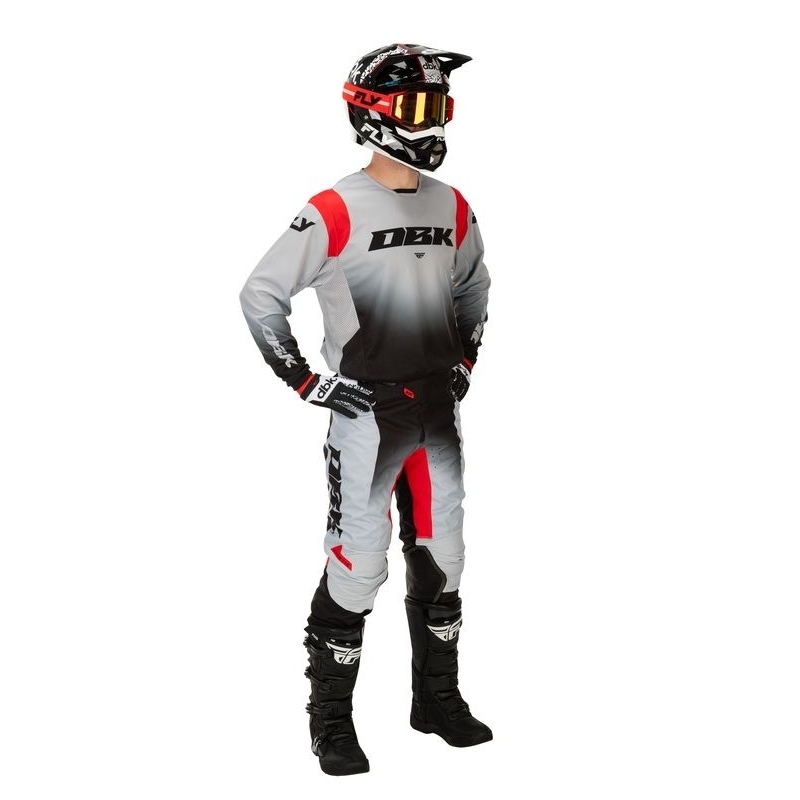 PANTALON MOTOCROSS FLY RACING KINETIC DBK GRIS/NOIR/ROUGE