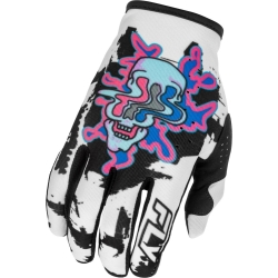 GANTS MOTOCROSS FLY RACING ENFANT LITE EDITION SPECIALE WARP BLANC/BLEU/ROSE