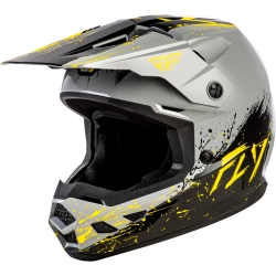 Casque Motocross Fly Racing Enfant Kinetic Drip Gris/noir/jaune