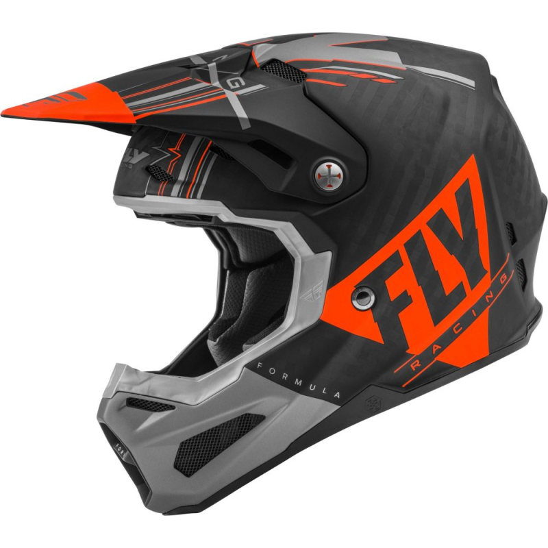 CASQUE FLY CARBONE FORMULA VECTOR ORANGE/GRIS/NOIR MAT Casque moto cross