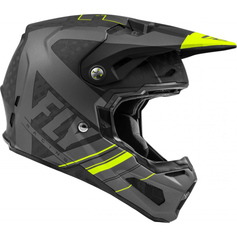 CASQUE FLY CARBONE FORMULA VECTOR JAUNE FLUO/GRIS/NOIR MAT Casque moto cross