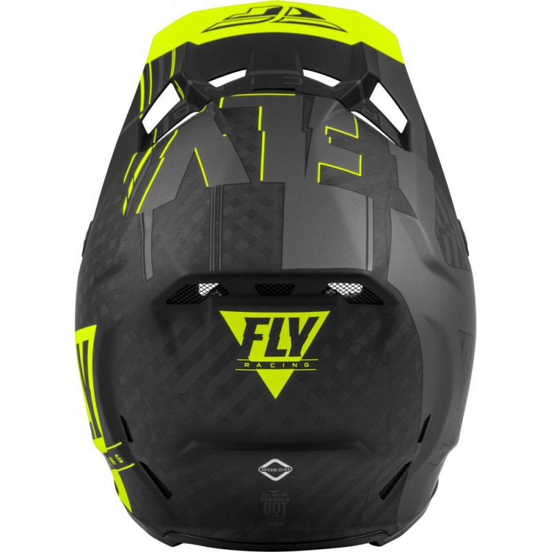 CASQUE FLY CARBONE FORMULA VECTOR JAUNE FLUO/GRIS/NOIR MAT Casque moto cross