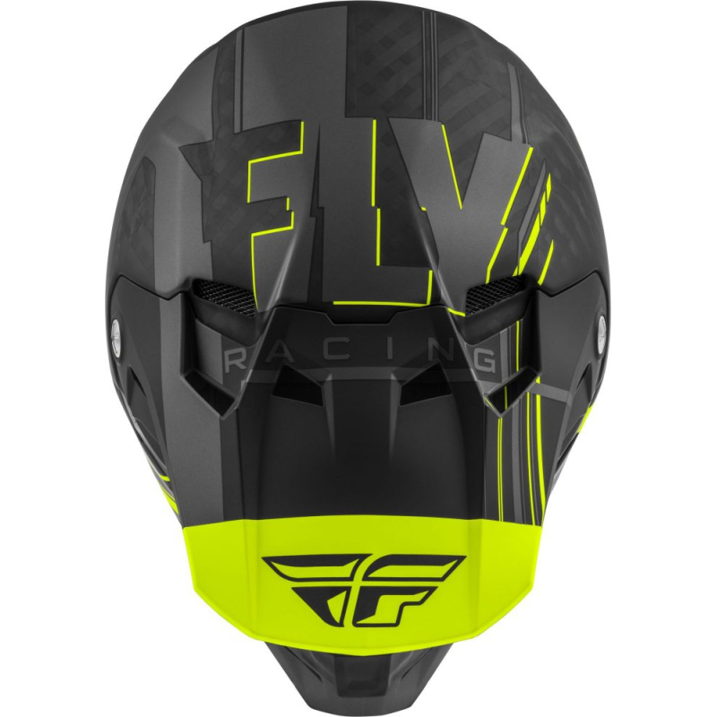 CASQUE FLY CARBONE FORMULA VECTOR JAUNE FLUO/GRIS/NOIR MAT Casque moto cross
