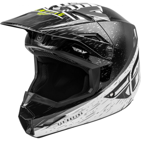 CASQUE FLY KINETIC K120 2020 NOIR/BLANC/JAUNE FLUO Casque moto cross