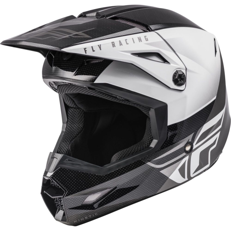 CASQUE FLY KINETIC STRAIGHT EDGE NOIR/BLANC Casque moto cross