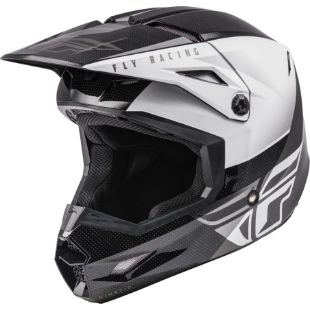 CASQUE FLY KINETIC STRAIGHT EDGE NOIR/BLANC Casque moto cross