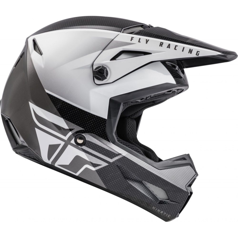 CASQUE FLY KINETIC STRAIGHT EDGE NOIR/BLANC Casque moto cross
