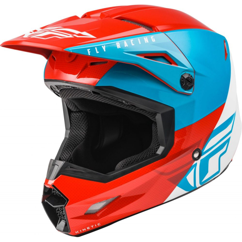 CASQUE FLY KINETIC STRAIGHT EDGE ROUGE/BLANC/BLEU Casque moto cross