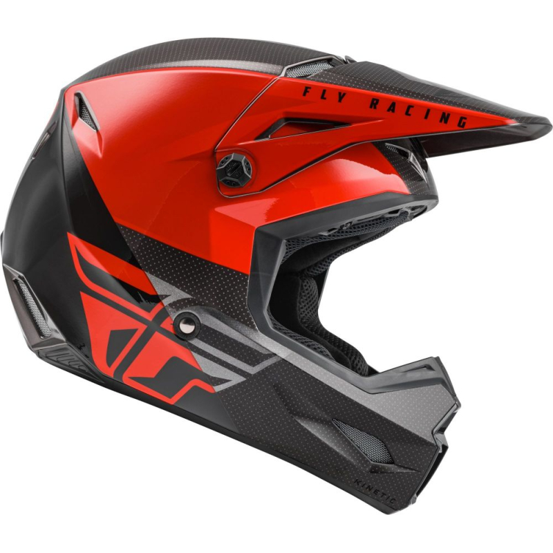 CASQUE FLY KINETIC STRAIGHT EDGE ROUGE/NOIR/GRIS Casque moto cross