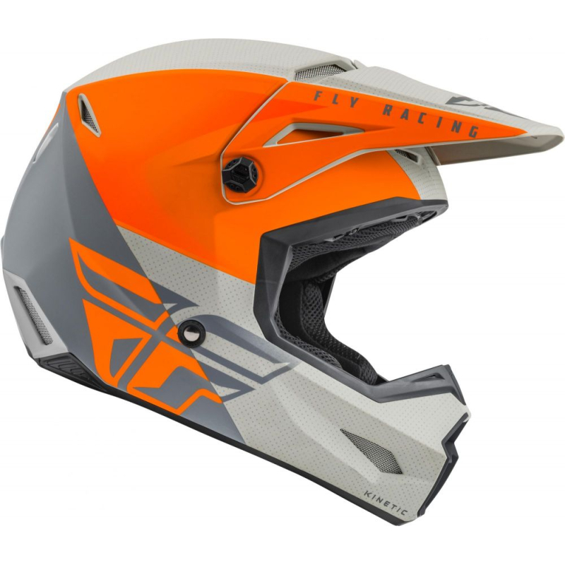 CASQUE FLY KINETIC STRAIGHT EDGE ORANGE/GRIS MAT Casque moto cross