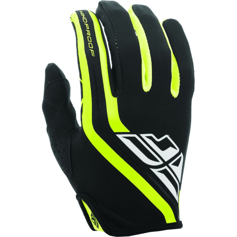 GANTS FLY LITE WINDPROOF 2021 NOIR/JAUNE FLUO Gant moto cross