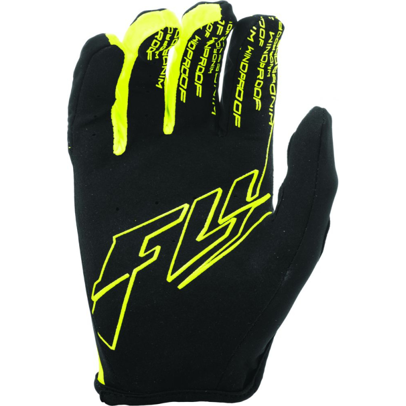 GANTS FLY LITE WINDPROOF 2021 NOIR/JAUNE FLUO Gant moto cross
