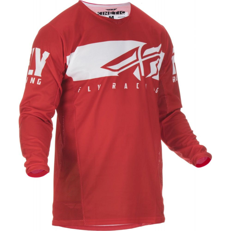 MAILLOT FLY KINETIC SHIELD 2019 ROUGE/BLANC Maillot moto cross